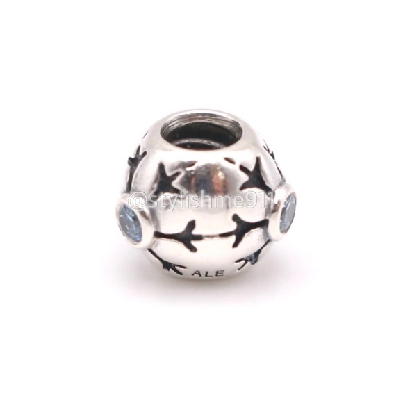 Authentic PANDORA Sterling Silver Crystalized Snowflake Blue CZ Charm - Picture 8 of 10